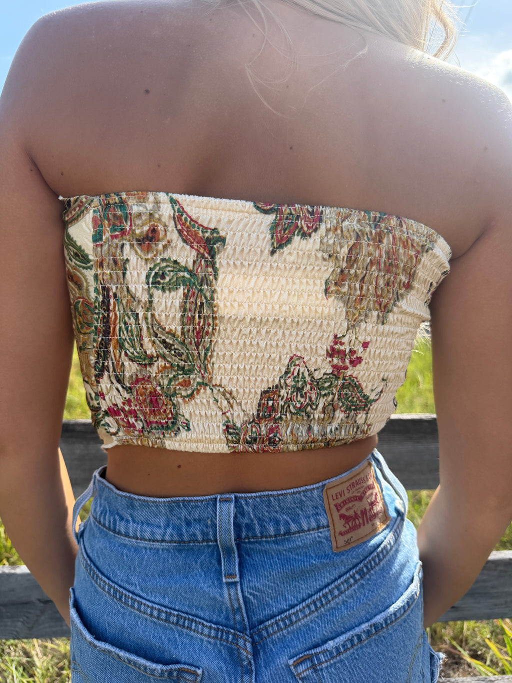 Paisley Satin Bandana Tube Top