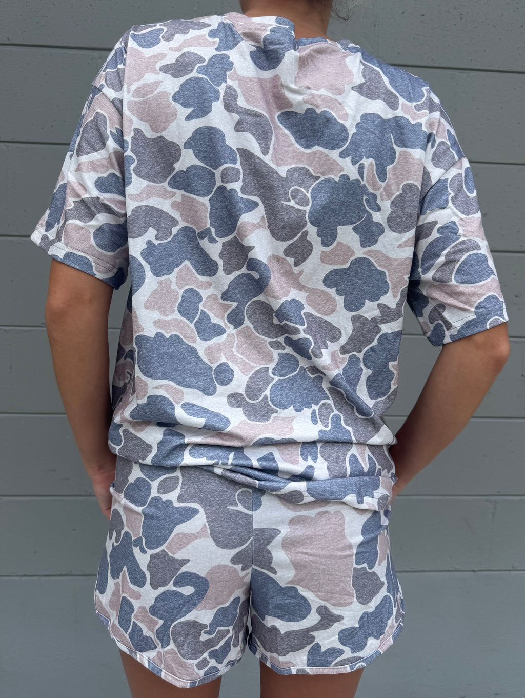 Camo Short Sleeve Tee & Drawstring Shorts 2pcs set